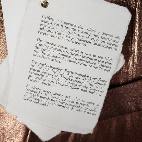 Brunello Cucinelli NWT Metallic Copper Silk Blouse Menswear Style Womens Size XL - Picture 12 of 15